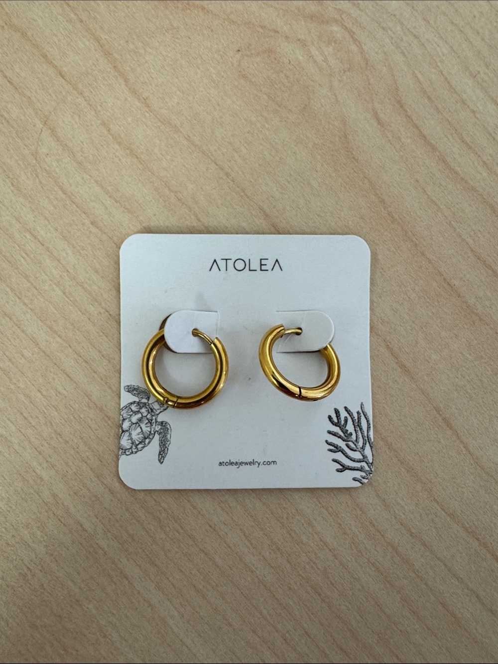 ATOLEA Gold Huggie Hoop Earrings — Polished Everyday Hoops